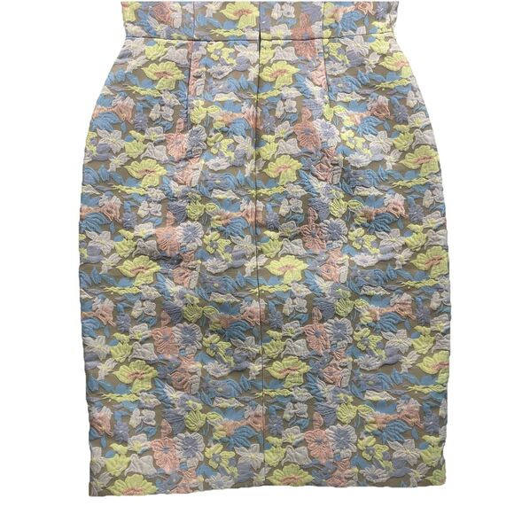 Calvin Klein Floral Pastel Embroidered Sheath Dress Sleeveless Pencil- 2 - Picture 10 of 15